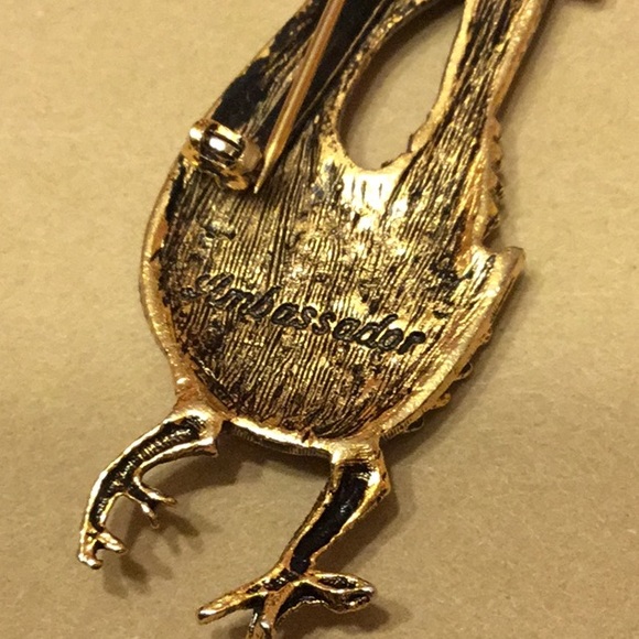 Ambassador kookoo bird Broach with Jade eye EUC - Picture 4 of 6
